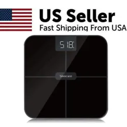 LCD Display Digital Body Weight Fat Scale Smart Bluetooth Black for Bathroom US. 1 x Digital Bathroom Scale. Place put...