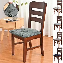 This chair cover with stretched can fit most dining chairs and stool chairs. Material: 9 2 % Polyester 8 % Spandex...
