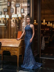 Style: prom dress. Color: blue. Length: long. - Due to different monitors and different lighting, the pictures may not...