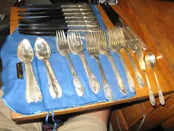Being sold is a Vintage 1847 Roger Brothers  Silverware Silver-plate Flatware Service 48 pieces..there are Butter...