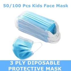 Kids Face Masks Disposable Earloop Blue 3-Ply Unisex Mouth Nose Cover 50/100 Pcs. Fashion Black Masks: Compared to the...