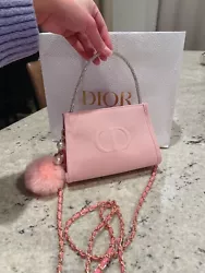 Christian Dior PINK CD LOGO Cosmetic Bag, Pouch, Makeup Case, Clutch. Dior cosmetic bag to crossbody or handbag/ dior...