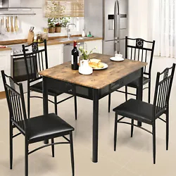 Color: Black  Material: Steel Tube and MDF  Table size:42