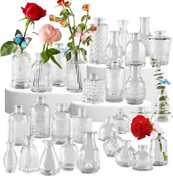 Thick and Sturdy:30pcs bud vases in bulk are made of high-quality thick and sturdy glass,they are durable and not...