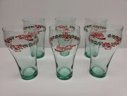 Coca Cola Holiday Bells Set of 6 Collectible Glasses Cups Vintage Glassware 16oz Great Condition Super Clean Fast...