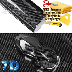 Type: 7D Super Glossy Carbon Fiber Vinyl with Air pocket release backing design. Super Gloss 7D texture weave that...