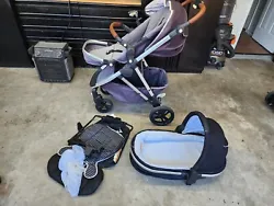 Mockingbird Single Baby Stroller With Bassinet. The stroller was left outside so its sun faded and missing a seatbelt...