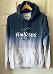 NICE Hollister Womens Small Navy Blue White Ombre Hoodie. Condition is Pre-owned. Shipped with USPS Ground Advantage.