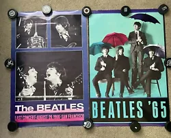 Beatles Poster Lot - Last Concert San Francisco 8/29/66 1966 - Beatles 65 Vinyl Apple Corp Vintage Concert Tour Posters...