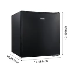 1.7 Cu ft One Door Mini Fridge GL17BK, Black 1.7 cu ft. capacity. Reversible door. Color: black. Manufacturer Part...