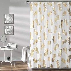 Make your bathroom pop with this stylish shower curtain featuring metallic printing on soft micro fiber. The Gold...