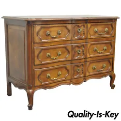 Item : High quality custom-made country French Louis XV style solid cherry commode. Details : T hree dovetail...