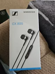 Sennheiser CX 80S Earphones With in line Mic and remote Black Sealed New. Brand new.  Please see pic.  Box is damaged...