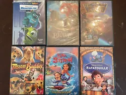 This lot includes Brave (which is new and still sealed in the original shrink wrap) the other movies are open and...