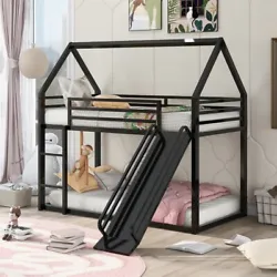 With a house appeal, this bunk bed has a lower height than the average bunk bed, making it ideal for smaller spaces....