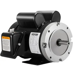 VEVORs single phase electric motor is rated at 1.5 HP 1750 RPM and can be connected to 115/230V incoming power devices....