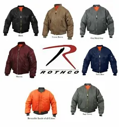 Rothco Air Force Military Reversible MA-1 Bomber Jacket. Military AF MA-1 Bomber Flight Jacket. Reversible Orange...