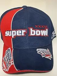 This hat has been worn twice. This is not the remade hats. This is an original hat from 2002!!Rare Super Bowl XXXVI...