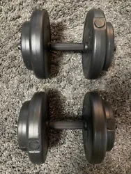 Get your workout on with this 20 lbs dumbbell set! Each dumbbell is 20 lbs (40 lbs total), and the set includes 4x 2.5...