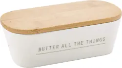 This butter dish holds one stick of butter and is hand washable. All patterns, colors and charming text sayings have...
