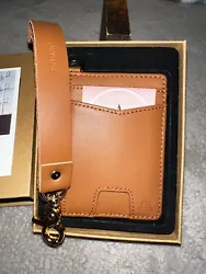 Andar Denner Card Case/Wristlet in sold out Cognac color. RFID protected. Replaces: Unnecessary bulk.