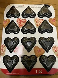 Valentines heart shaped non stick cakelet pan.