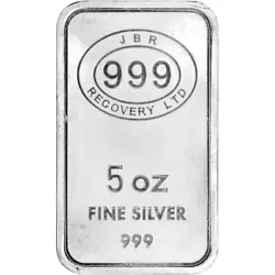JBR Recovery Ltd Silver Bar -. 999 Fine - Icons of Britain. The obverse features a simple logo with 999 surrounded by...
