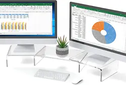 Shape Clear Monitor Stand Riser. 【Multi-functional Computer Stand Riser】Our monitor stand has 3 pieces, which can...