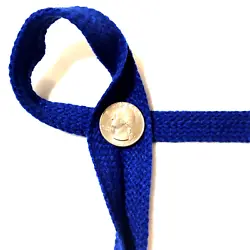 Pattern: Knitted Weave. Fold Over Braid Trim. Color: Royal Blue. 100% Acrylic.