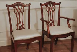 These are antique-style mahogany Chippendale dining chairs with straight legs. Its a perfect mahogany finish to match...