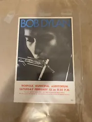 Bob Dylan 1966 Norfolk, Virginia Concert Handbill w/The Hawks. More Information: The tiniest nick of missing paper on...