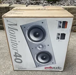 Polk Audio Monitor 40 Bookshelf Speakers, One Pair, Black. Condition is New. Shipped with USPS Ground Advantage.