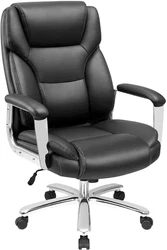 Big and Tall Office Desk Chair Leather Ergonomic High Back Executive Chair with Lumbar Support Swivel Computer Task...
