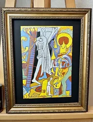 Iconic Pablo Picasso Cross Religious Series Lithograph Print Signed in black pencil by Picasso.