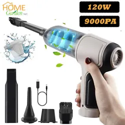 【9000PA Powerful Suction】The cordless handheld vacuum uses a 120W high-power motor, up to 30,000 revolutions per...