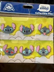 2017 Disney Emoji Blitz Stitch 6 Pin Booster Set.