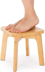 Bamboo Wooden Step Stool Small Step Stools for Adults and Kids, Holds up to 300Lbs, Great for Kitchen Bathroom Bedroom....