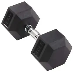 BalanceFrom Rubber Encased Hex Dumbbell, 40LBs, Single.