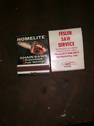 Homelite Chainsaw Set Of 2 Matchbooks (Full). Condition is 