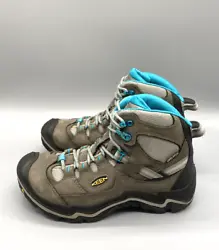 Style - 1011555. Keen Durand Mid Waterproof Hiking Boots Gray Teal. Womans 6.5.