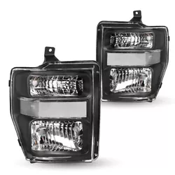 For 2008-2010 Ford F250 F350 F450 Models. 1 pair of headlights (Bulbs are not included）. No Wiring or Any Other...