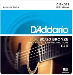 DAddario EJ11 Light 80/20 Bronze Acoustic Guitar Strings. 80/20 Bronze, commonly referred to as brass, is the original...