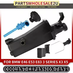 Pressurized Coolant Reservoir Radiator Overflow Bottle w/ Sensor for BMW E46 E53. BMW 320i E46 2001-2005 L6 2.2L M54...