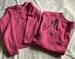 new york laundry woman 2 Piece pajamas pink size M. . Fleece like material. Measurements approximate lying flat , waist...