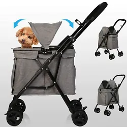 The pet stroller is pre-installed, you only need to install the wheels. With the included smart-fold technology, the...