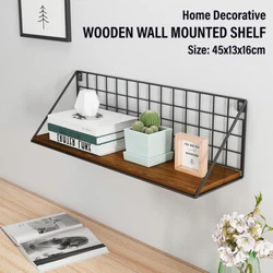 1 x Wall Shelf (excluding other decorations). Detail Image. Color: Black.