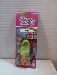 Vintage 1991 ACE Novelty TREASURE TROLL Pin with GREEN Hair Pendant Button  This vintage item is brand new in the...