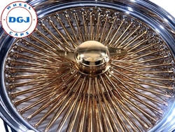 (4) Gold 2 Bar Smooth Knockoff Spinners.