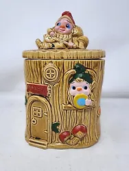 Vintage Japan Tree-House Keebler Elves Gnomes Bakery Cookie Jar Ceramic.  Please see photos for best description and...