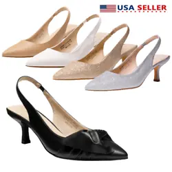 Different Materials: These slingback heels are available in a range of colors and materials. The PU style is easy to...